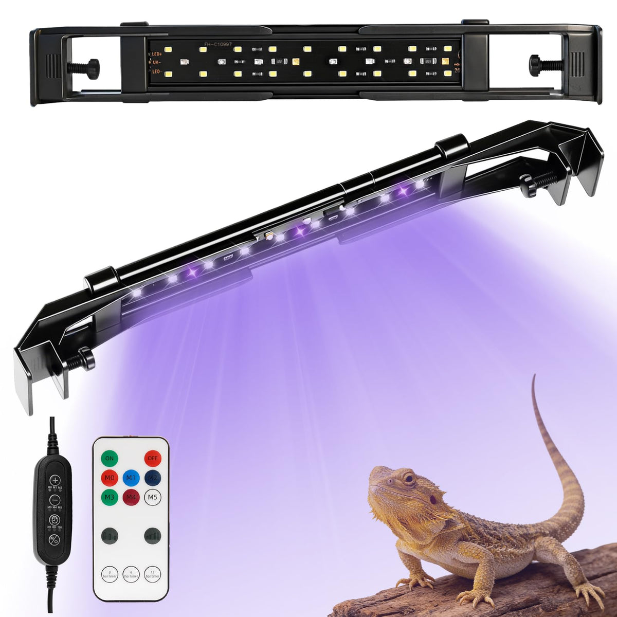 Jaenmsa iluminación LED UV-A UV-B para reptiles, 8W, ideal para ciclos diurnos