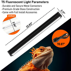 Jaenmsa T5 10.0 UVB para tortuga desértica: luz solar amplia para exposición estable