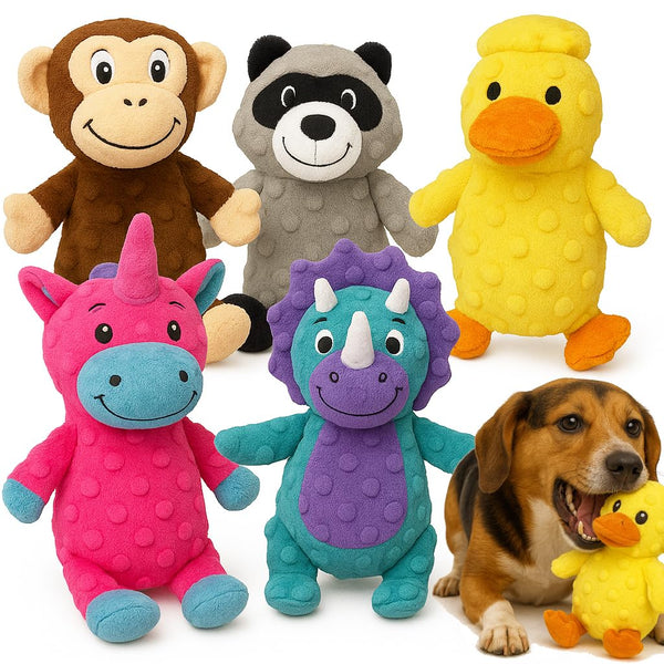 Jalousie: juguete sonoro duradero para perros medianos, ideal para juego interactivo.