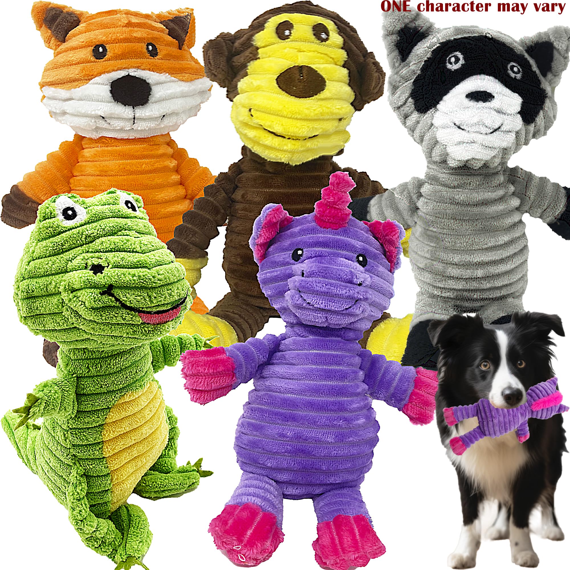 Peluches Jalousie mapache diseño duradero para perros grandes.