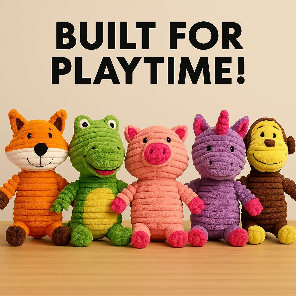 Peluches Jalousie mono con tela de peluche duradera y sonido.