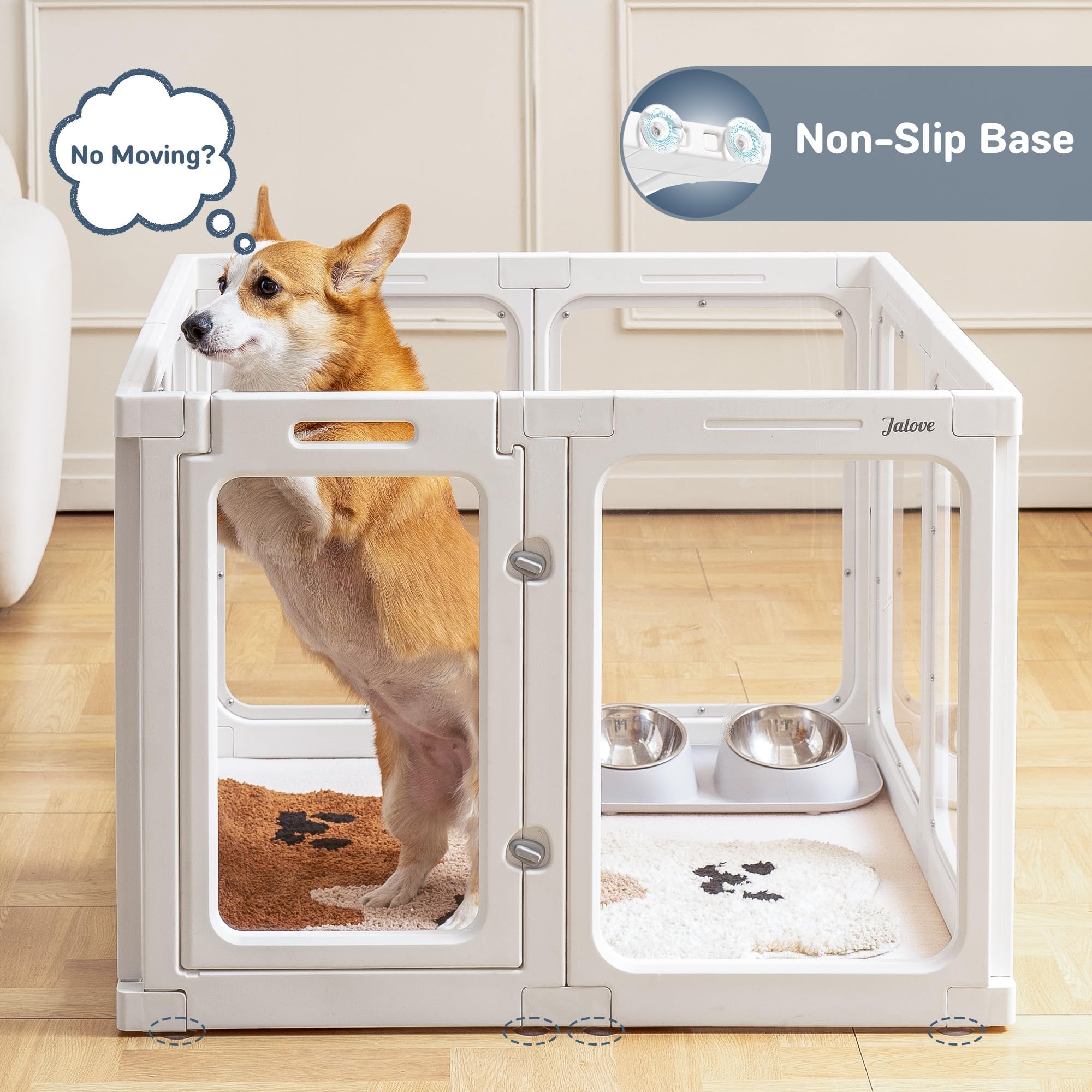 Jalove Playpen interior, versatilidad para cachorro, gato y conejo.