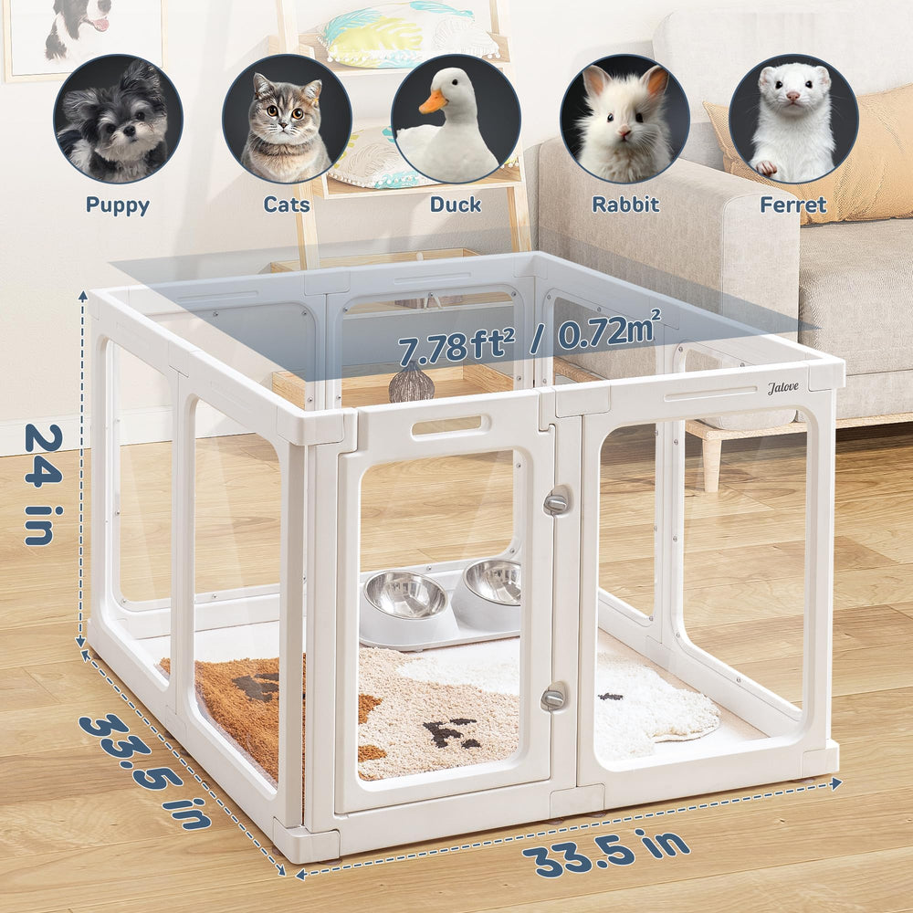 Jalove Playpen, ensamblaje sin herramientas para montaje rápido y sencillo.