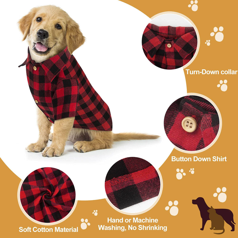 Jamktepat camisa para perro cuello turn-down, look clásico para todas las ocasiones.
