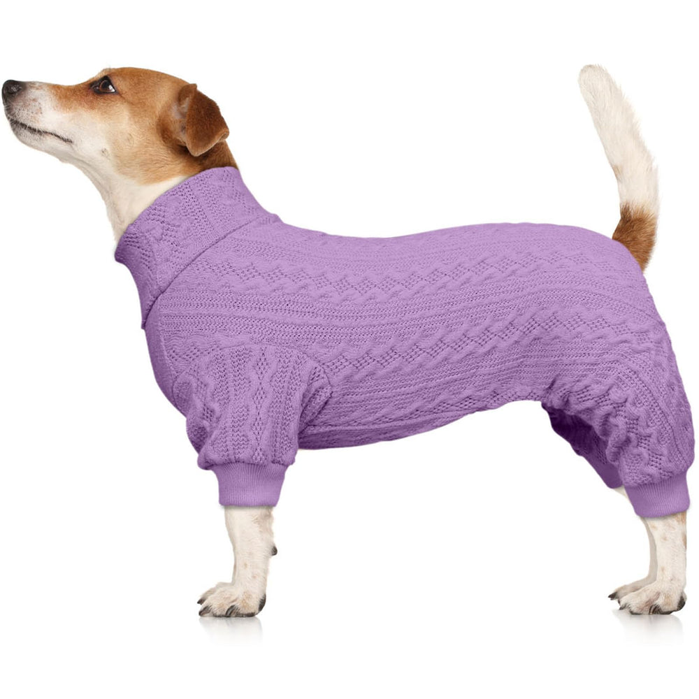 Sudadera Jamktepat para perro grande con cuello alto morado, cálida para días fríos.