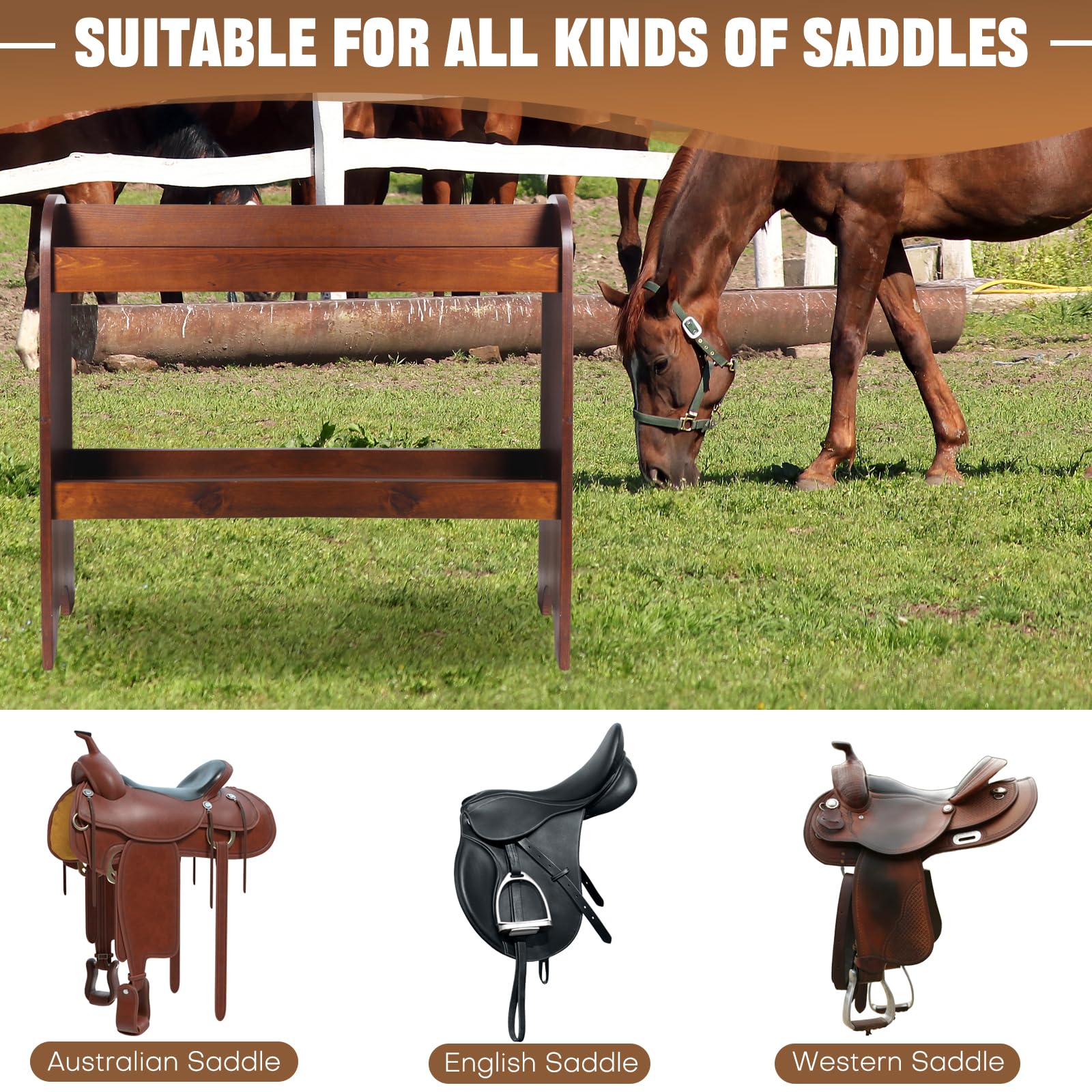 Janedream caballete, espacio de almacenamiento para accesorios de equitación.