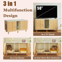 JanflyHome cabina oculta las cajas de arena para mantener la habitación ordenada.