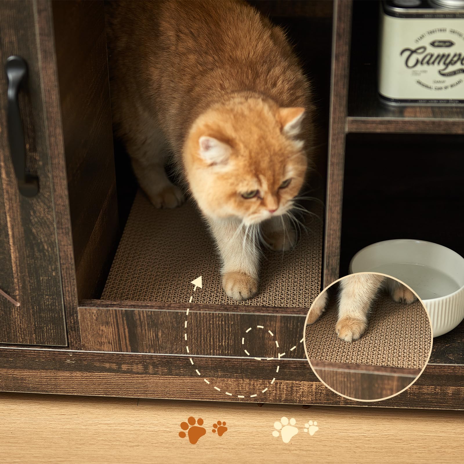 JanflyHome interior espacioso para litter box de tamaño medio a grande