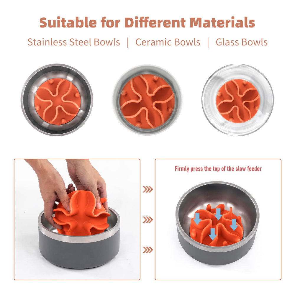 Jaoul Inserto Slow Feeder: compatible con cuencos de diferentes materiales.