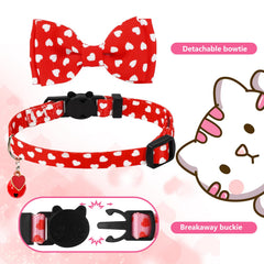 JarThenaAMCS collar de gato con corazón rosa, perfecto para ocasiones especiales.