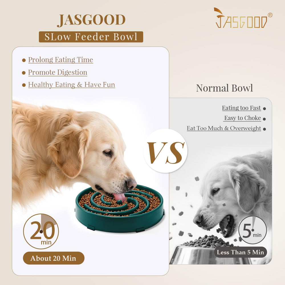Tazón lento JASGOOD para perros medianos ralentiza cada bocado y ayuda a una experiencia más calmada