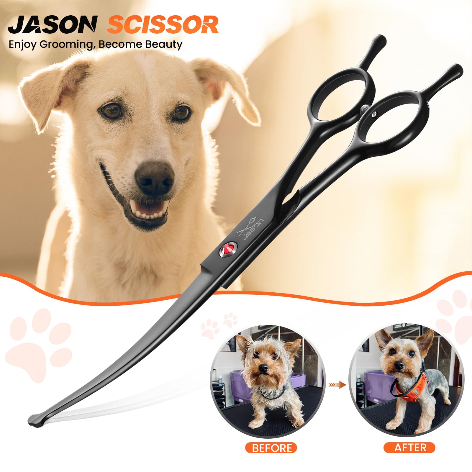Cizalla JASON para perros, mango ergonómico para comodidad durante sesiones largas.