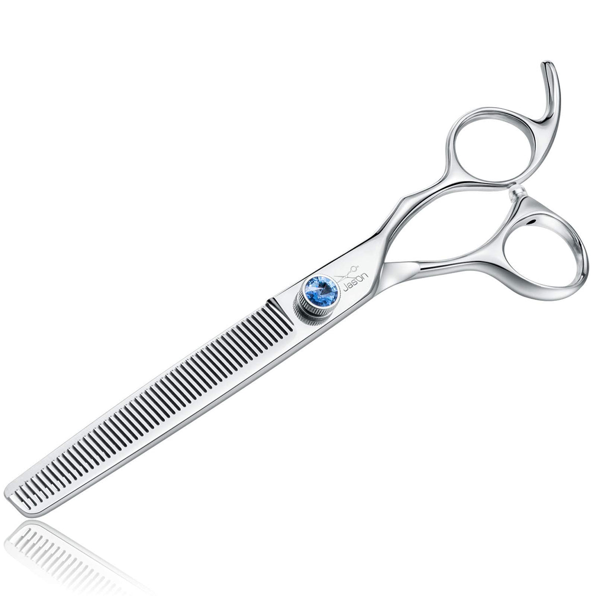 Tijeras Jason para perros, 7 pulgadas, 50 dientes, guía de acabado suave para mezcla de longitudes.