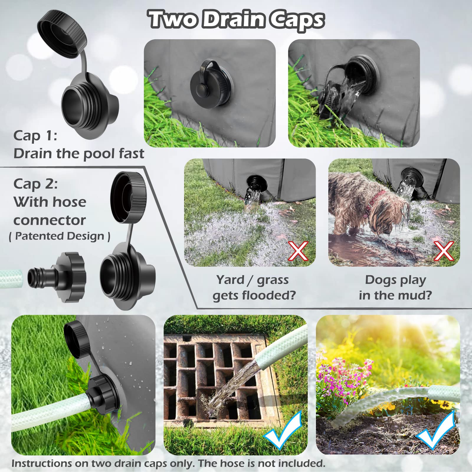 Jasonwell piscina para perros configuración rápida sin inflado