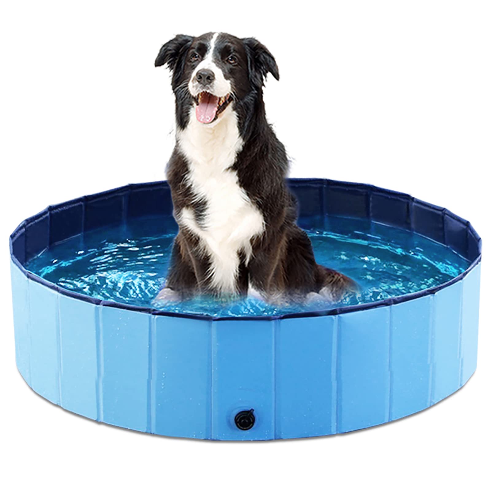 Jasonwell piscina plegable para perros 32 pulgadas, ideal para exteriores.