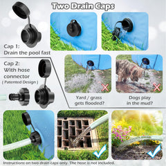 Jasonwell piscina plegable para mascotas, ideal para uso al aire libre sin inflado.