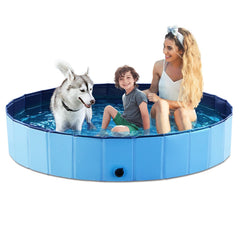 Jasonwell piscina plegable para perros, 71 pulgadas, azul, ideal para baño exterior.