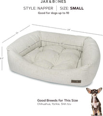 Jax & Bones Napper con relleno Sustainafill hipoalergénico y duradero.