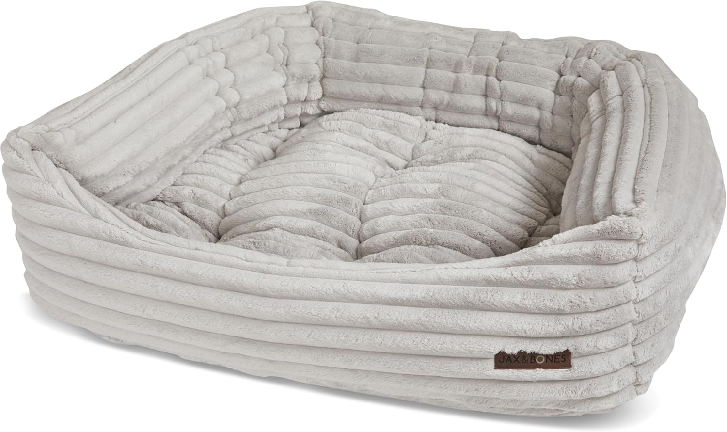 Jax & Bones Napper Luna Grey con bolsters exteriores para mayor soporte.