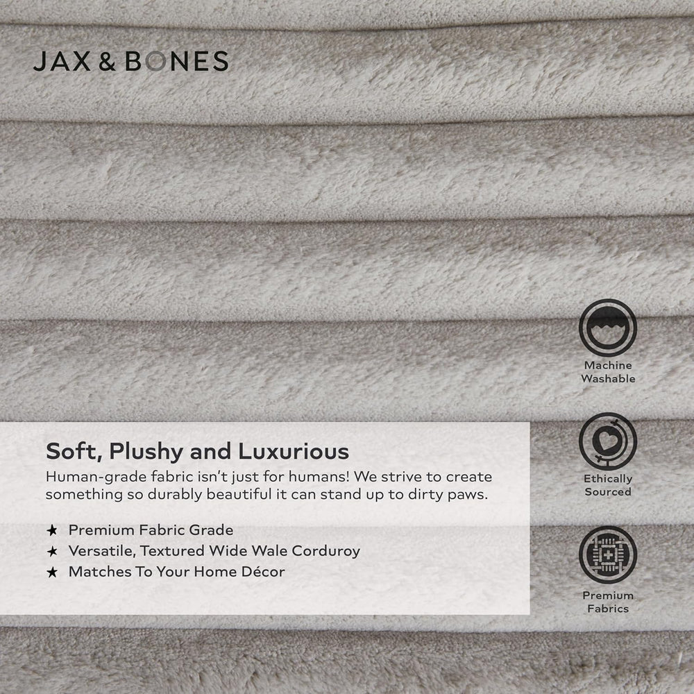 Jax & Bones Napper Luna Grey borde acolchado extra para perros activos.