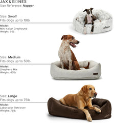 Jax & Bones Napper Luna Grey funda lavable a máquina para mantenimiento.