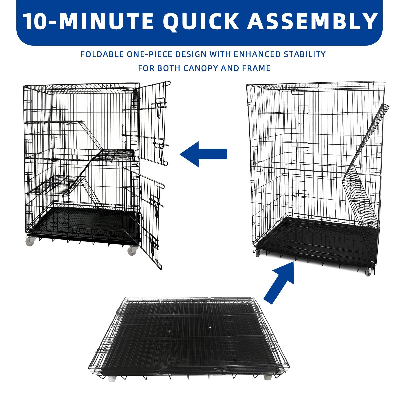 JaxSteam jaula gato acabado negro metal, material resistente y aspecto moderno
