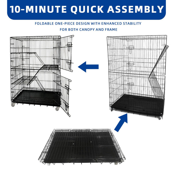 JaxSteam jaula gato acabado negro metal, material resistente y aspecto moderno