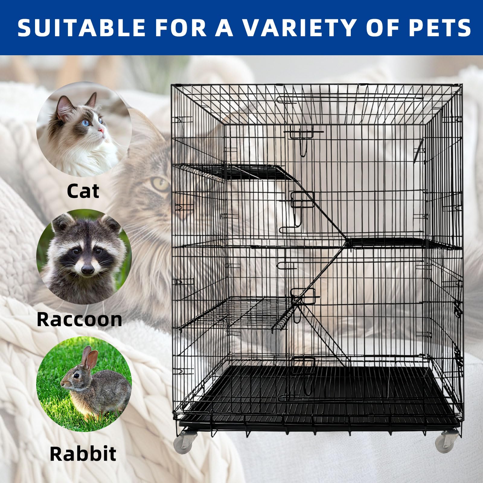JaxSteam jaula gato para mascotas pequenas, ideal para roedores y conejitos