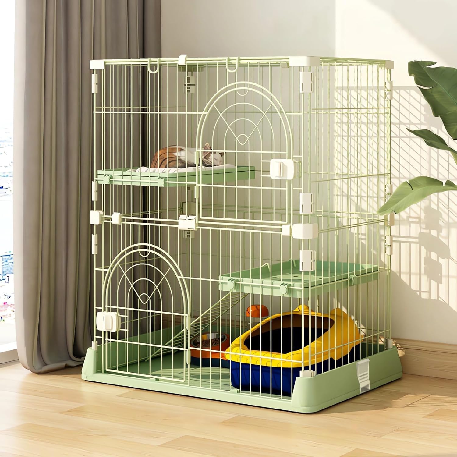 Jaula JaxSteam de dos niveles con medidas 30x20x35 para gatos.