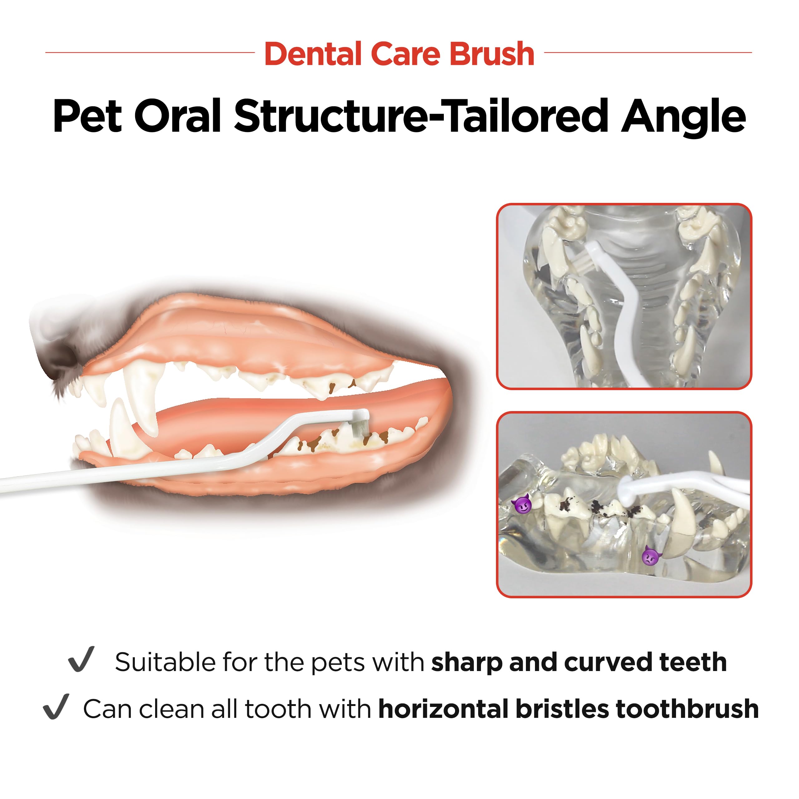 Agarre ergonómico de JAYU PET, cómodo y seguro durante el cepillado.