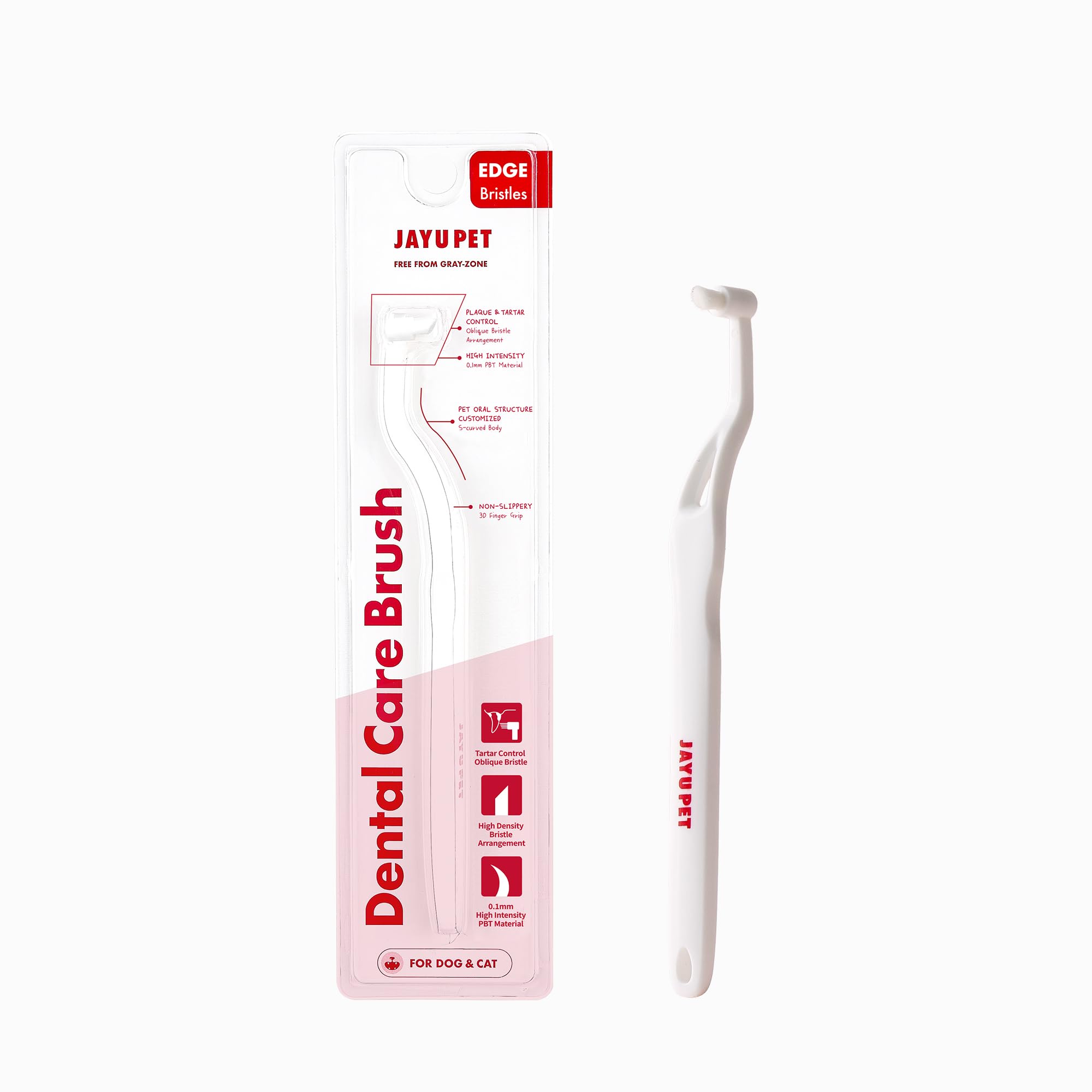 Cepillo dental JAYU PET con cabeza redonda para cuidado diario