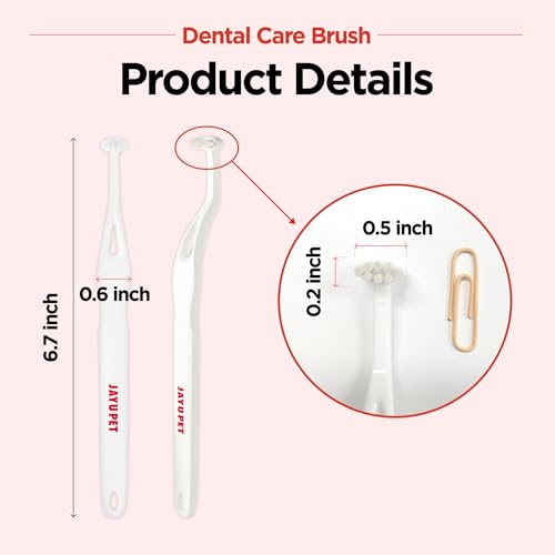 JAYU PET cepillo dental en empaque y guía de uso.