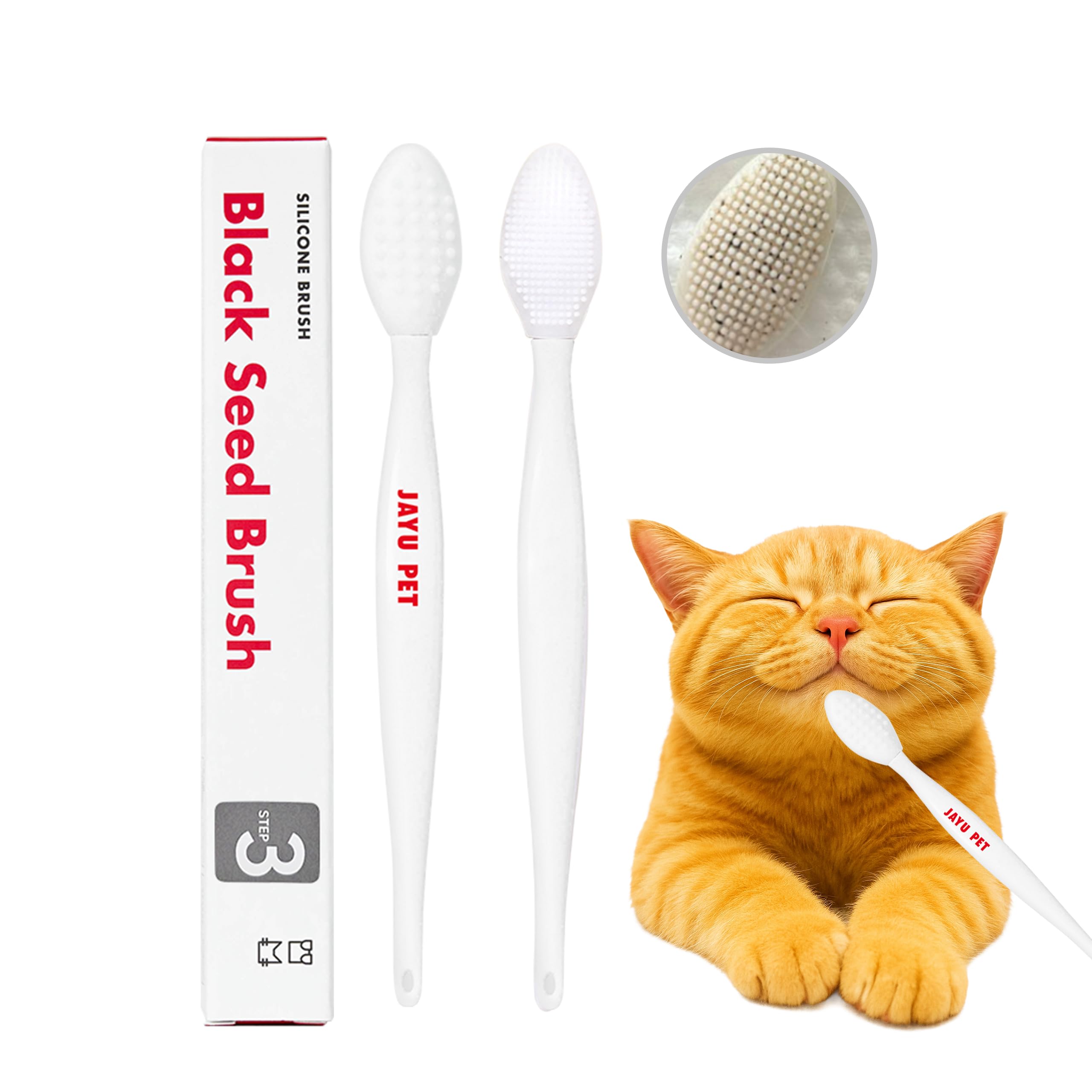Cepillo de silicona JAYU PET, exfolia la barbilla para una piel felina más limpia.