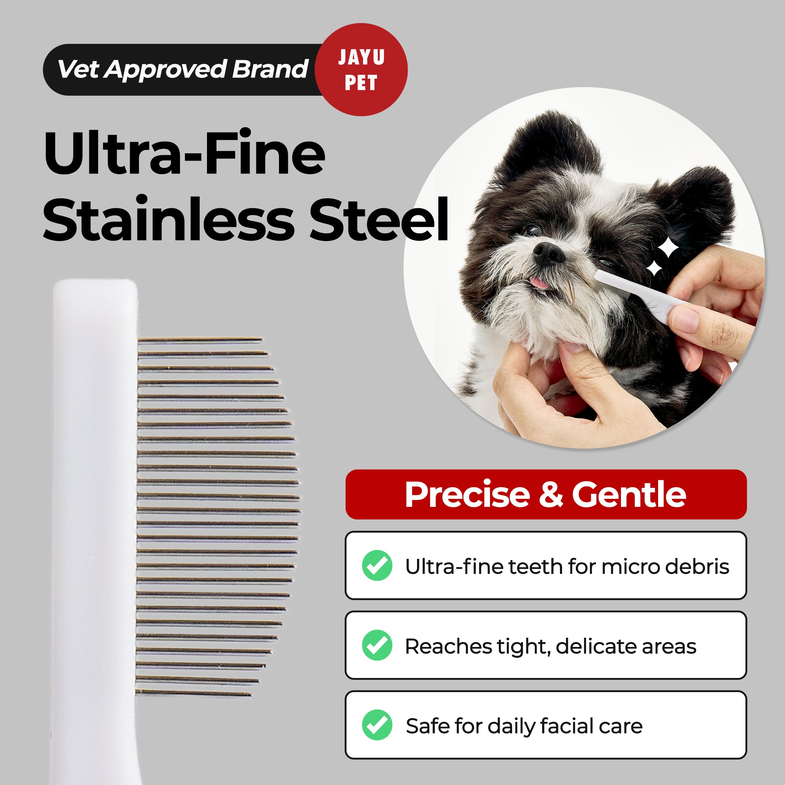 JAYU PET puntas redondeadas, grooming seguro para piel sensible.