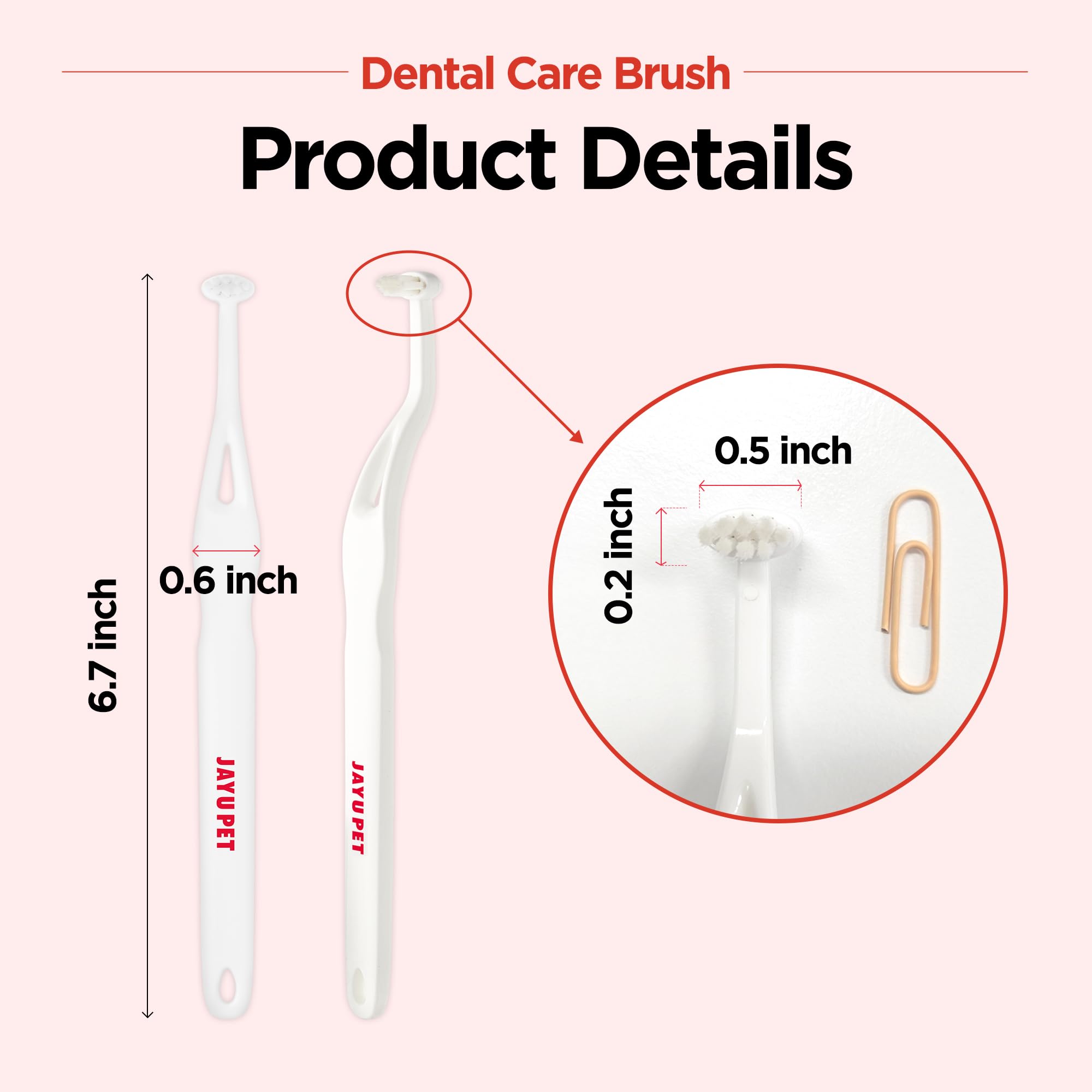 JAYU PET cepillo dental, fácil de lavar y mantener limpio.