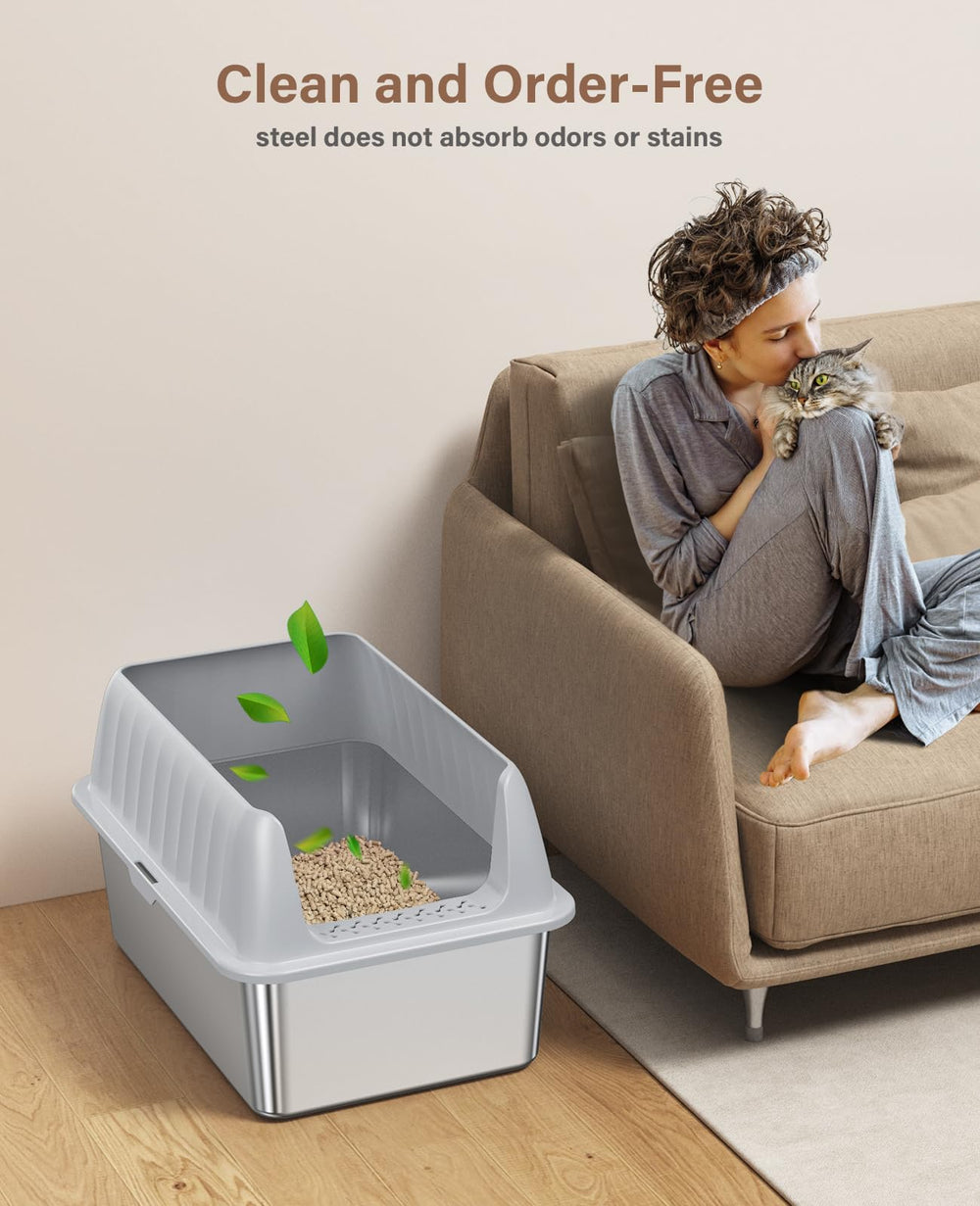 Caja de arena Jecoo XL antiolor, ayuda a mantener un ambiente limpio.