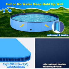 Piscina Jecoo para perros grandes, plegable y sin inflado, fácil de guardar.