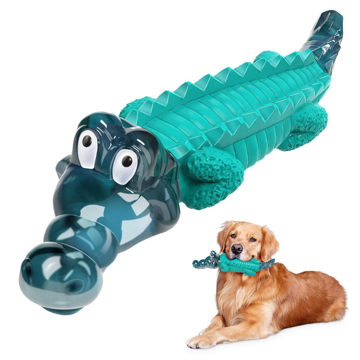 Juguete Jeefome con forma de cocodrilo resistente para perros mordedores