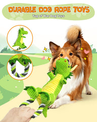 Jeefome juguete para perros con cuerda, reforzado y verde, ideal para juegos de tirar.