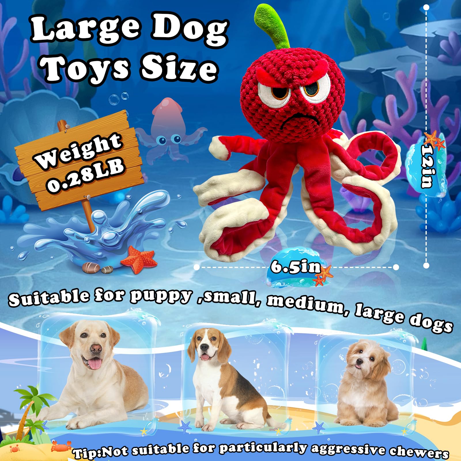 Jeefome Pulpo: juguete interactivo para tirar y jalar entre varios perros.
