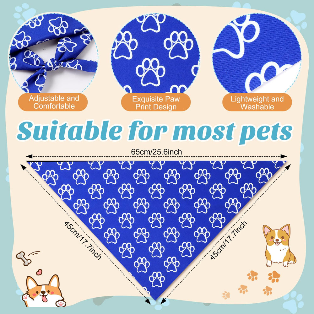 Jeere bandana para perros con huellas azules, ideal para fiestas caninas.