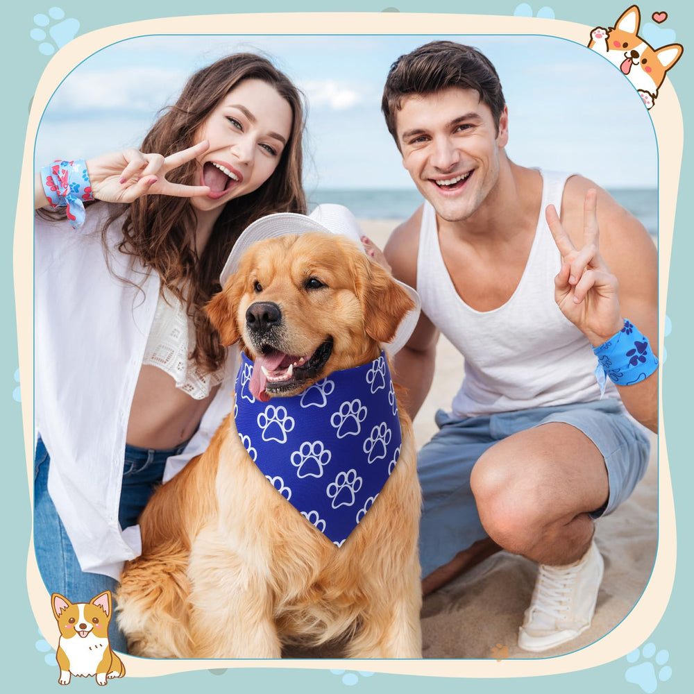 Jeere bandana con huellas, ideal para sesiones de fotos de mascotas.