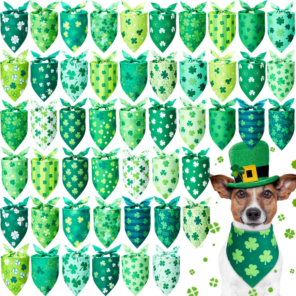 Jeere bandana trebol verde para perros, realza su estilo en San Patricio.