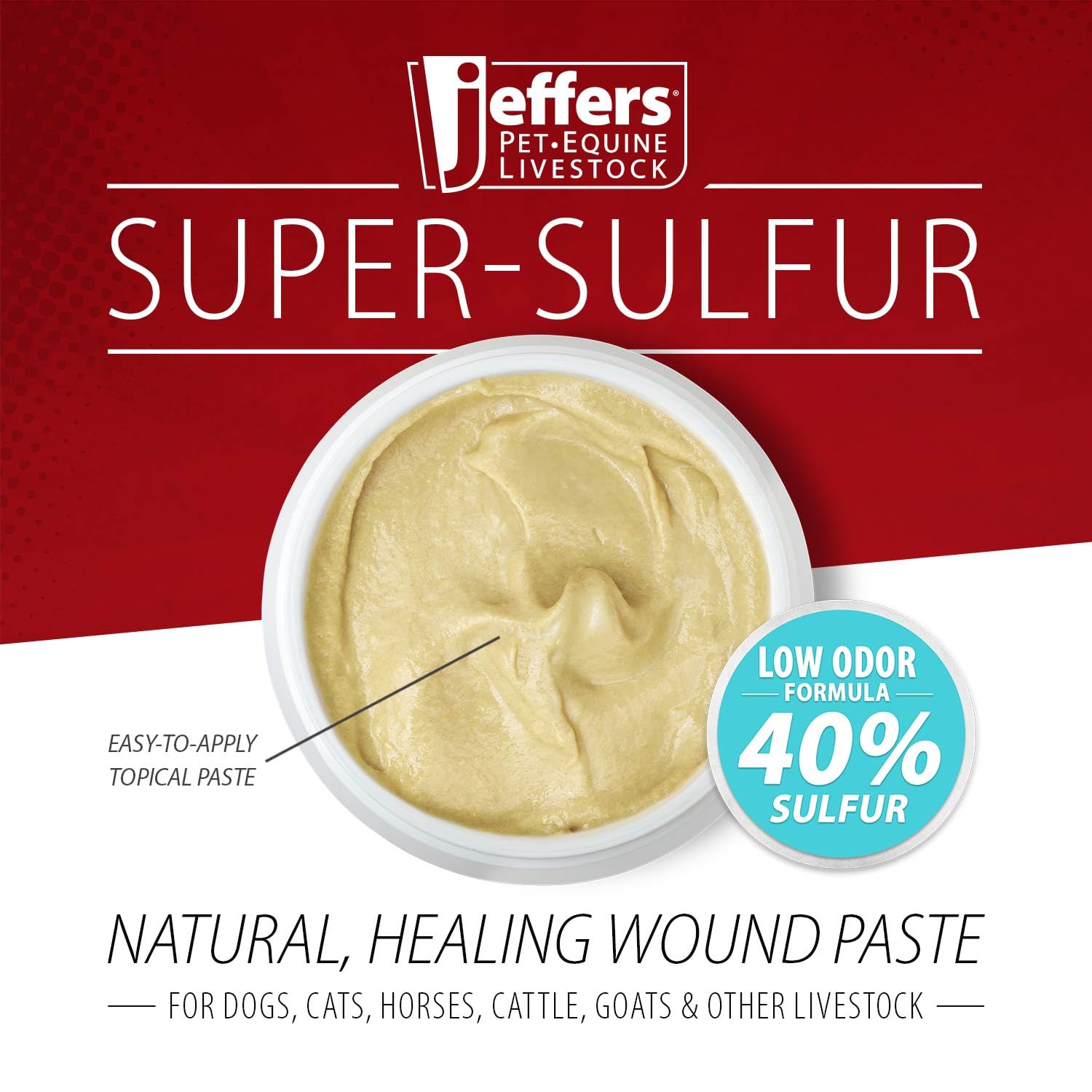 Jeffers Super Sulfur Paste para orejas con aplicación suave.