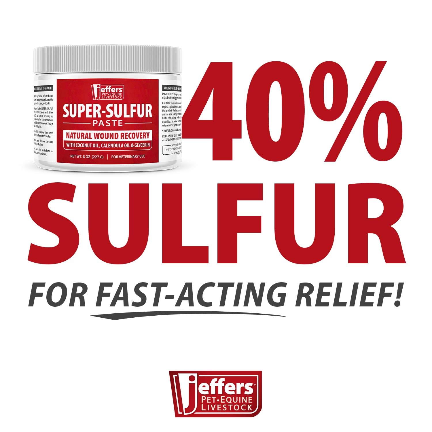 Jeffers Super Sulfur Paste uso diario para piel y pelaje.