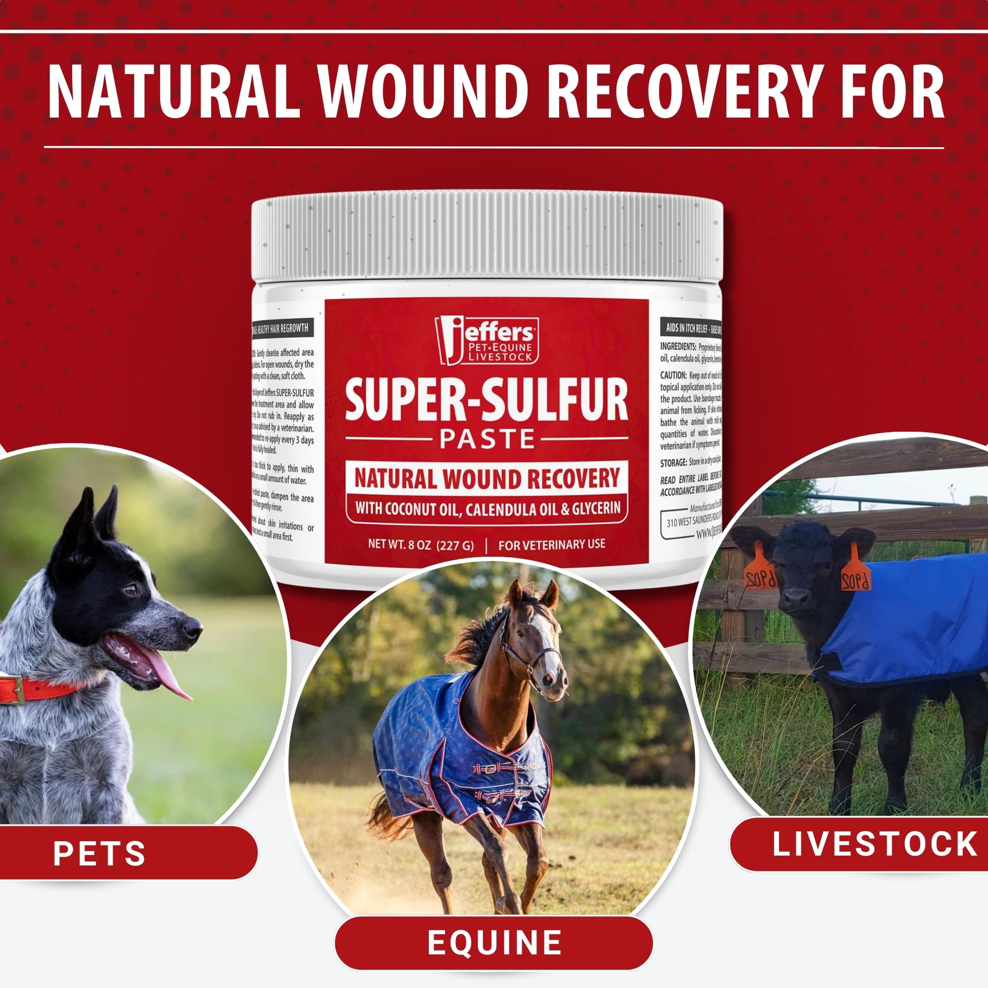 Jeffers Super Sulfur Paste para zonas sensibles con alivio suave.