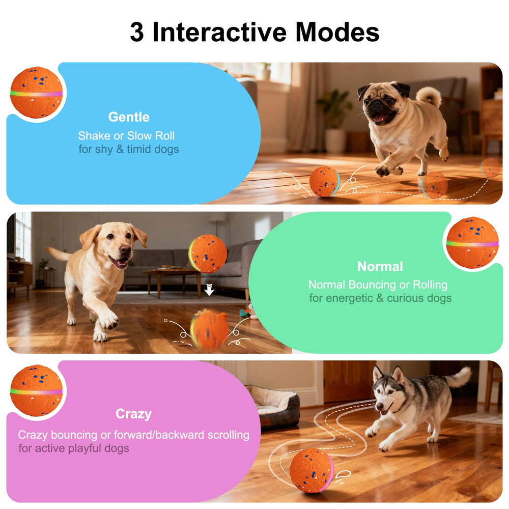 JEISOTHB bola interactiva con movimiento automático para perros medianos y grandes