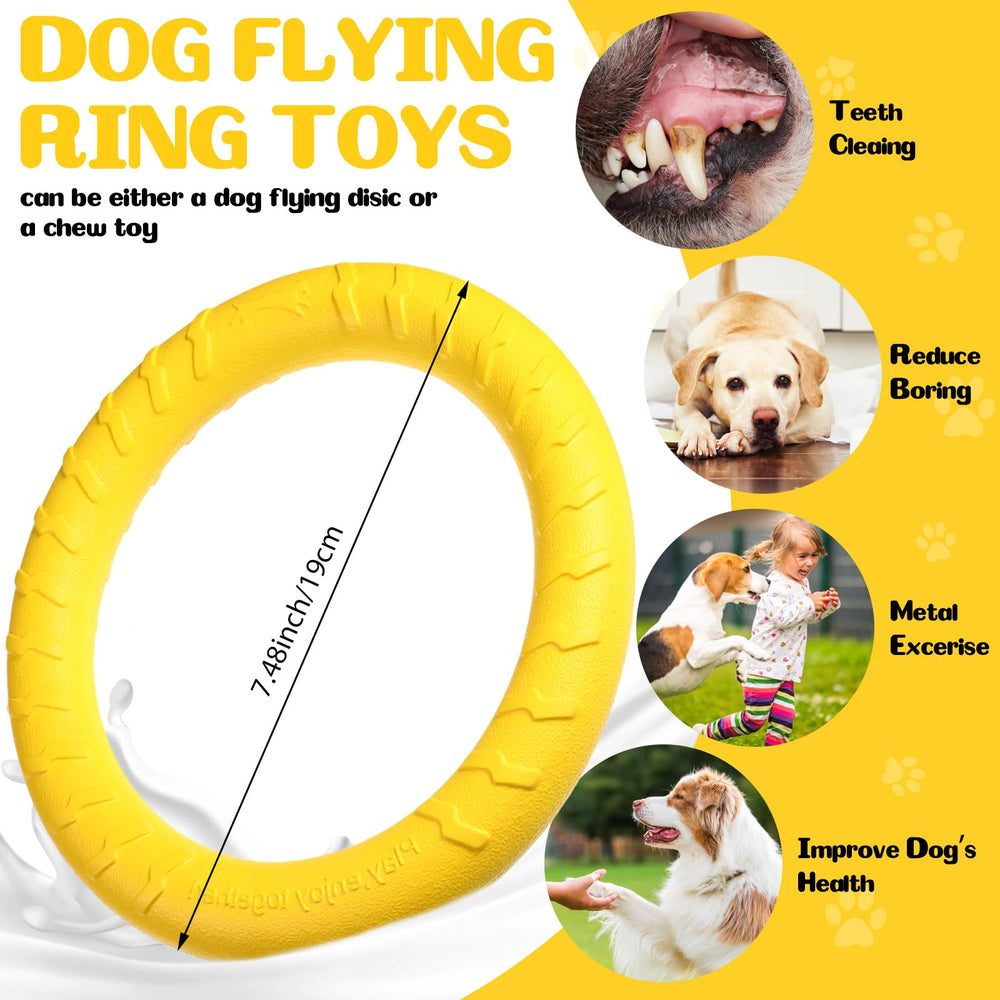 Anillo flotante Jenaai naranja para perros, fácil de localizar en el agua.