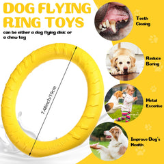 Anillo flotante Jenaai naranja para perros, fácil de localizar en el agua.