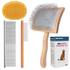 JENFOSLAN kit de 4 piezas para deslanado de perros, cuidado integral